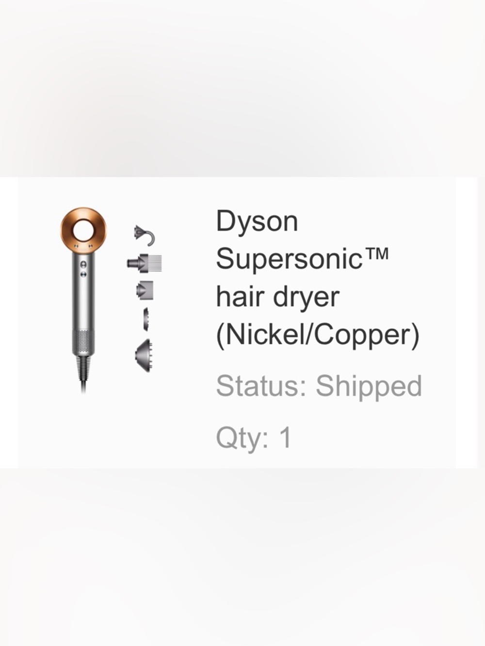 New Dyson Supersonic Hair Dryer - Nickel/Copper Accents w/o box